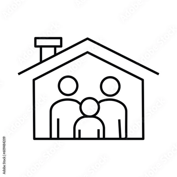 Obraz man, women, child, home, love, friend, family care icon