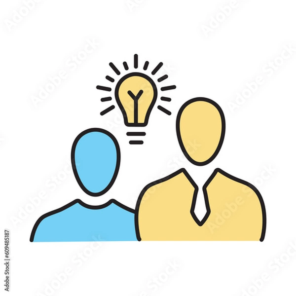 Obraz man, bulb, idea, light bulb, creative idea man icon