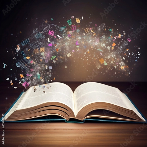 Fototapeta open book with learning