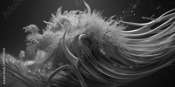 Obraz Black and white underwater landscape, ocean scene, seascape, Generative AI