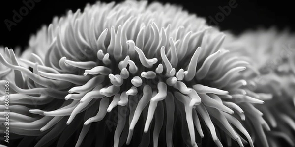 Obraz Black and white underwater landscape, ocean scene, seascape, Generative AI