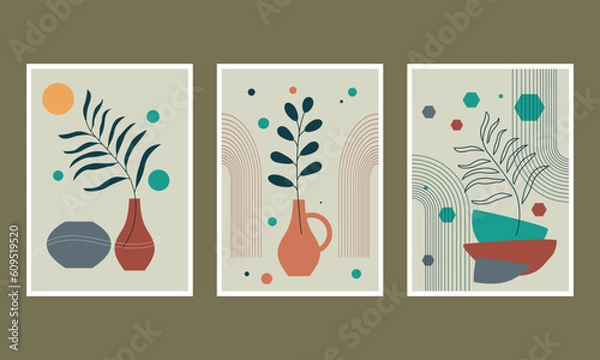 Fototapeta Flat Design Boho Wall Art