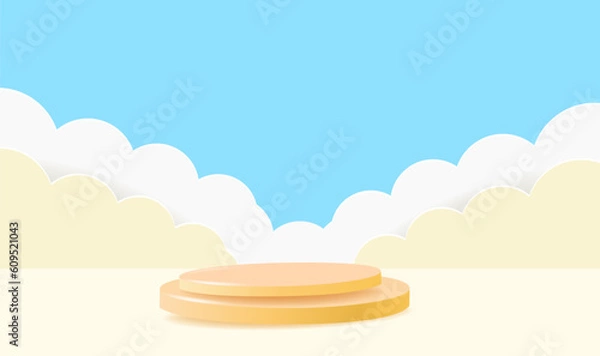 Fototapeta Podium with space concept background for display of kids or baby products