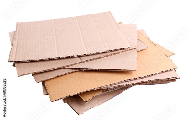 Obraz Stack of cardboard for recycling isolated on white