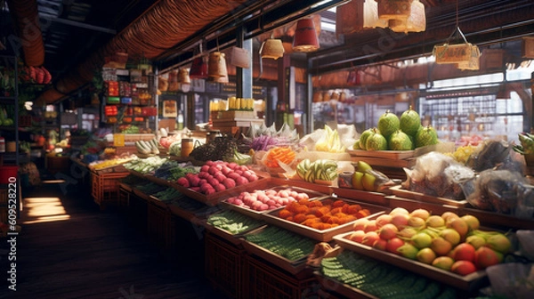 Fototapeta Cultural delicacies from around the world. Generative IA