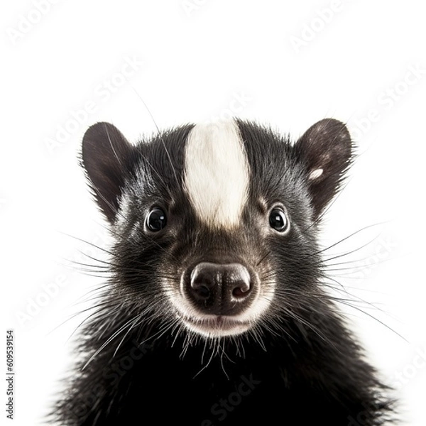 Obraz skunk face shot , isolated on white background, generative AI