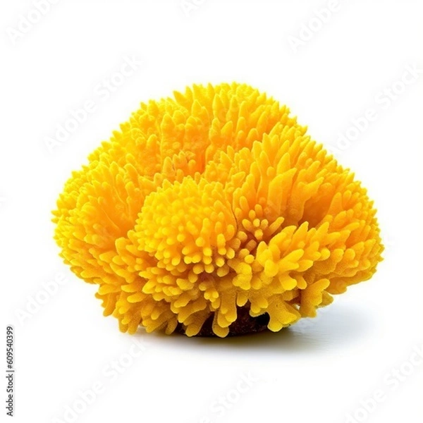 Obraz yellow cup coral isolated on white background, generative AI