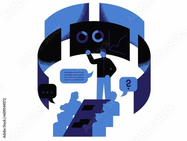 Obraz blue robot with key