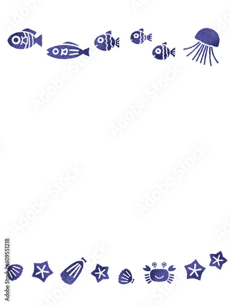 Obraz 海の背景　C-2  白バック