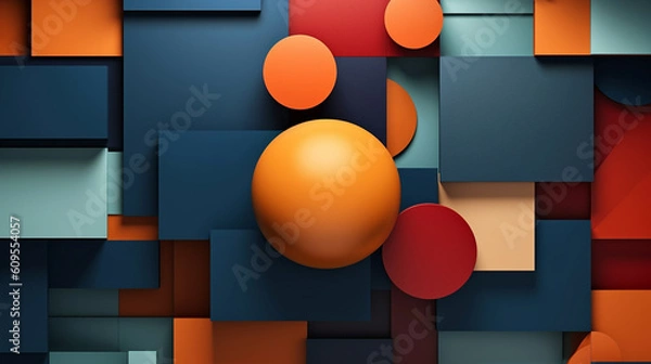Fototapeta Creatively designed background with symmetrical composition and minimalist elements. Generative IA