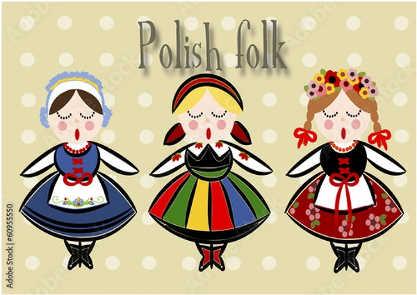 Obraz Traditional Polish Costume - Vector.