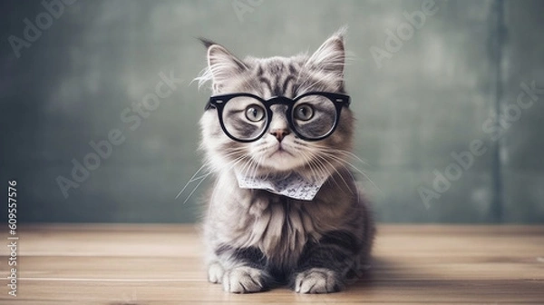 Fototapeta Elevate your design with this stylish cat image . Generative IA