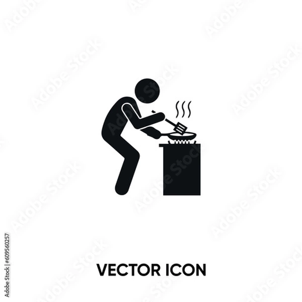 Fototapeta Ikona wektora do gotowania. Nowoczesna, prosta ilustracja wektorowa dla strony internetowej lub aplikacji mobilnej. Symbol gotowania lub smażenia, ilustracja logo. Pixel Perfect Vector Graphics