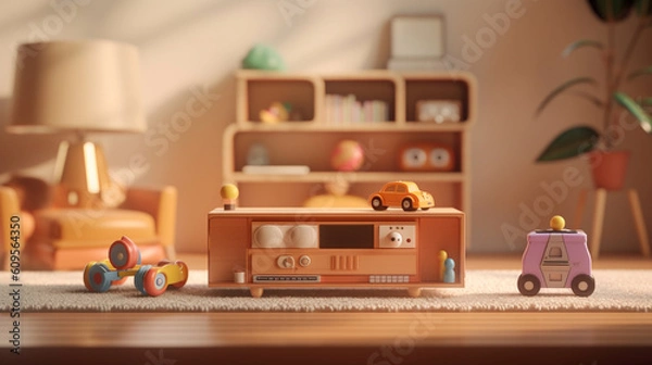 Fototapeta Embrace simplicity and nostalgia with this calming and inviting background . Generative IA