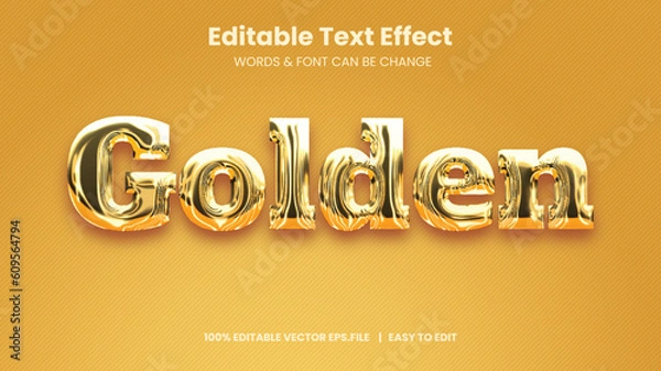 Obraz Gold style shiny editable text effect, Golden