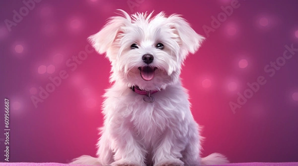 Fototapeta Minimalist charm of furry friends . Generative IA