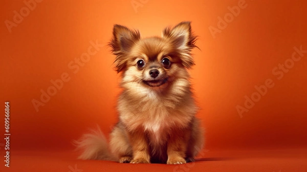 Fototapeta Adorable pet in a simple setting . Generative IA