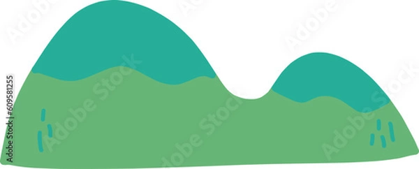 Obraz シンプルにデフォルメした山々のイラスト