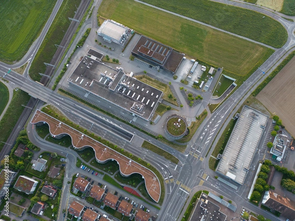 Fototapeta drone view of a buildungs with modern infrastructure 