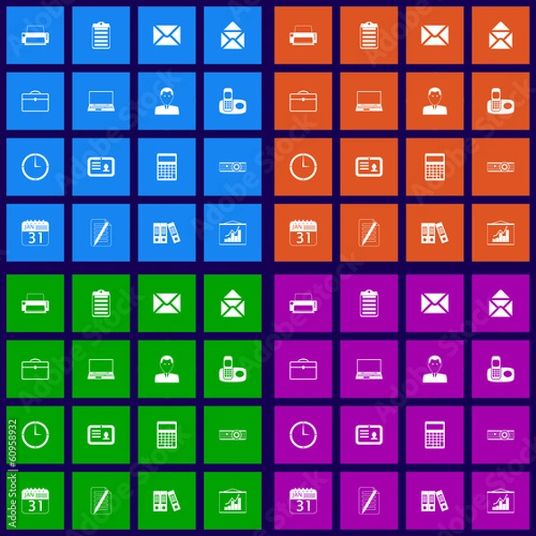 Obraz Office flat icons set