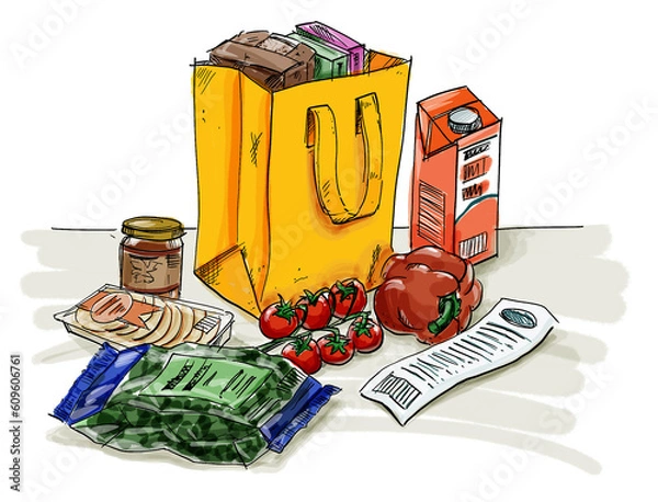 Fototapeta Shopping sketch