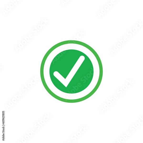 Obraz Check mark green line icons. Vector illustration. - Vector
