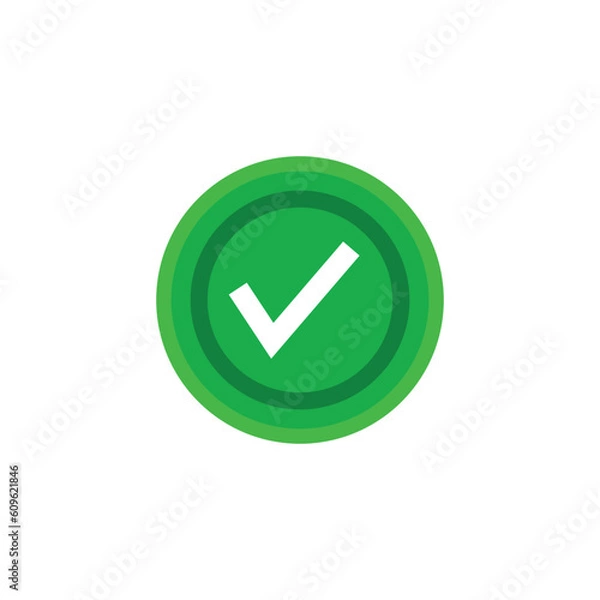 Obraz Check mark green line icons. Vector illustration. - Vector