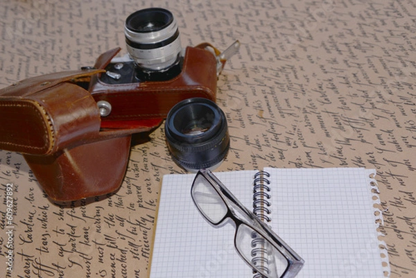 Obraz old bottle and glasses