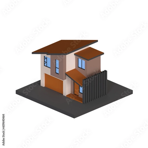 Obraz MODERN ISOMETRIC HOUSE 3D RENDER