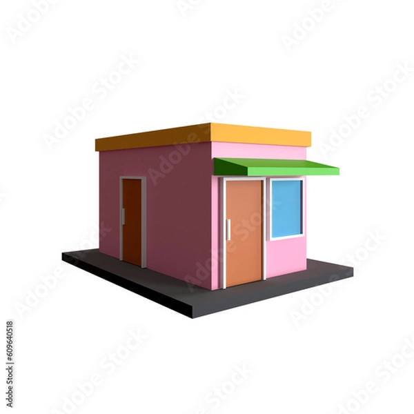 Obraz SIMPLE STORE 3D RENDER ISOLATED IMAGES