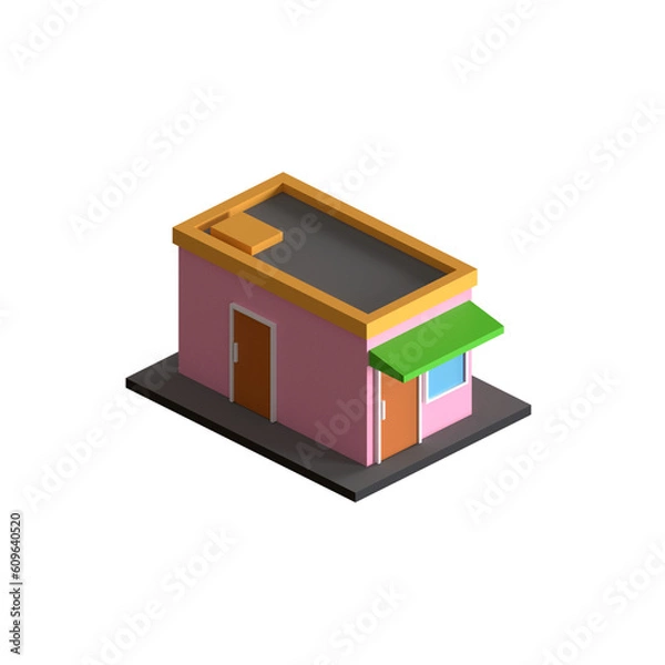Obraz SIMPLE STORE 3D RENDER ISOLATED IMAGES