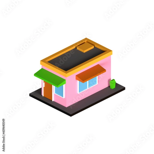 Obraz SIMPLE STORE 3D RENDER ISOLATED IMAGES