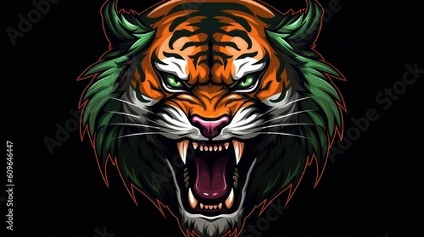 Fototapeta tiger head vector