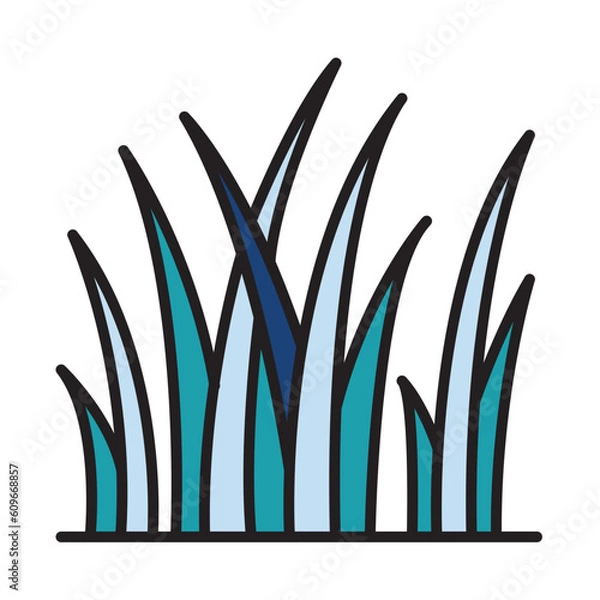 Fototapeta Filled Line GRASS design vector icon design vector line icon svg