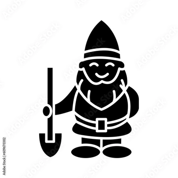 Fototapeta Solid GARDEN GNOME design vector icon design vector line icon svg