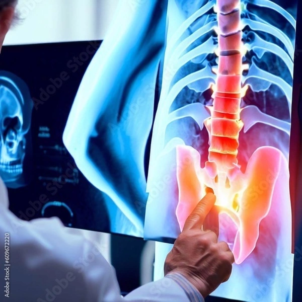 Fototapeta Back problems, pain, sciatica, spine