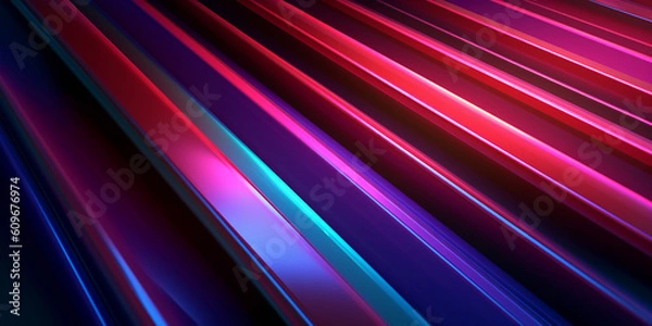 Obraz Bunte Grafische Elemente in Neon Leuchtfarben als Hintergrundmotiv, ai generativ