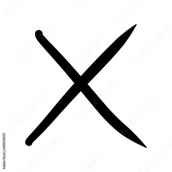 Fototapeta Wrong mark hand drawn icon
