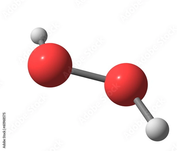 Fototapeta Hydrogen peroxide (H2O2) molecular structure isolated on white