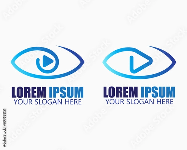 Obraz eye play logo design vector. eye and play illustration vector