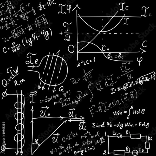 Fototapeta Mathematical equations and formulas - illustration