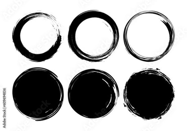 Obraz Super set of circle lines hand drawn on a white background. Doodle circles for design elements, messages, note labels.