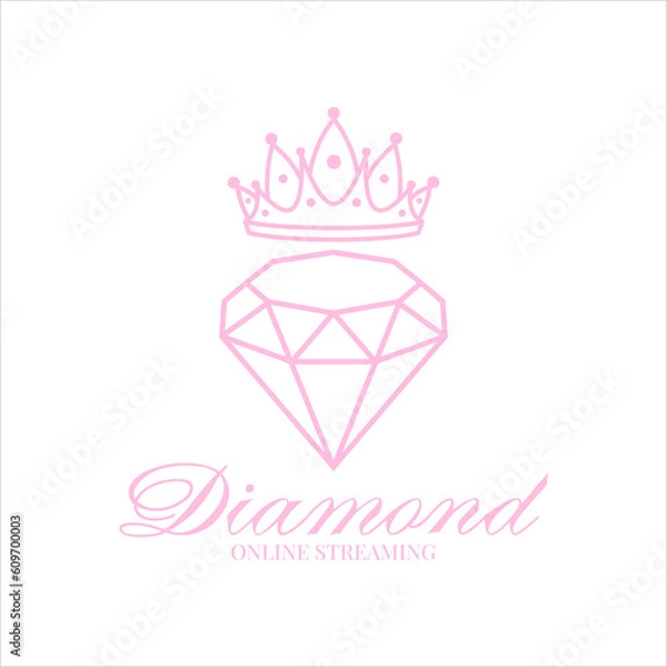 Obraz pink crown diamond logo