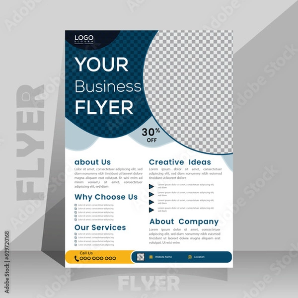 Fototapeta Corporate business A4 flyer template vector design set advertise marketing, promotion, cover page. IT Company, creative Unique Design Create Graphic design layout