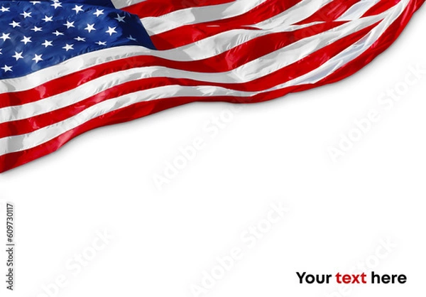 Obraz American flag on white background