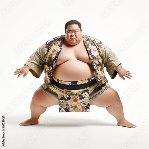 Obraz sumo wrestler on white background. Generative AI
