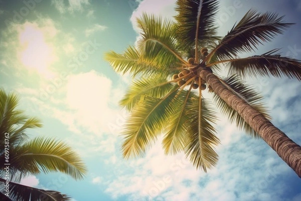 Fototapeta palm trees against the sky