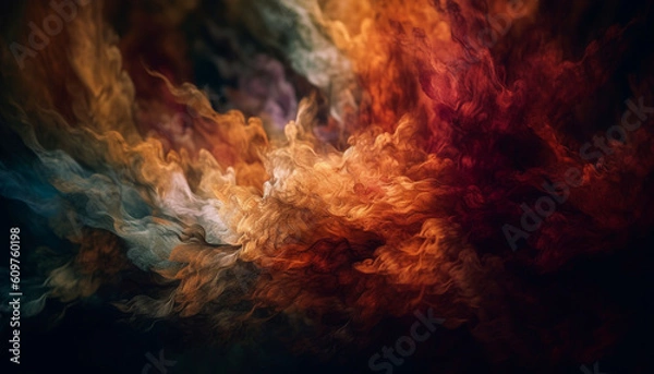 Fototapeta Vibrant colors and abstract shapes create a futuristic, glowing galaxy generated by AI