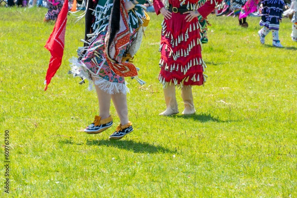 Fototapeta Two Spirits Pow Wow traditional dancing and competition. Toronto’s 2nd Annual 2-Spirit Powwow, hosted by 2-Spirited People of the 1st Nations at Downsview Park.