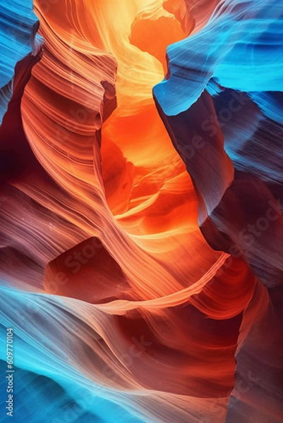 Obraz inspiring view of a canyon with colorful layers. ai generative